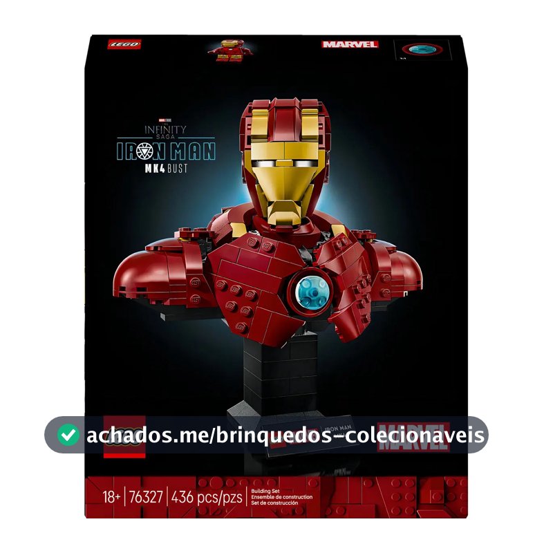 LEGO® Marvel Iron Man Mk4 Bust modelo 76327 436 Homem de Ferro