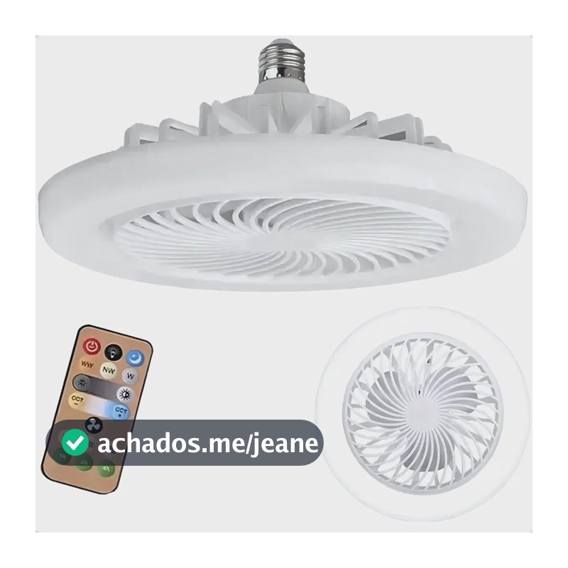 Ventilador de Teto LED com Controle Remoto 30W Bivolt Luz Branco-frio