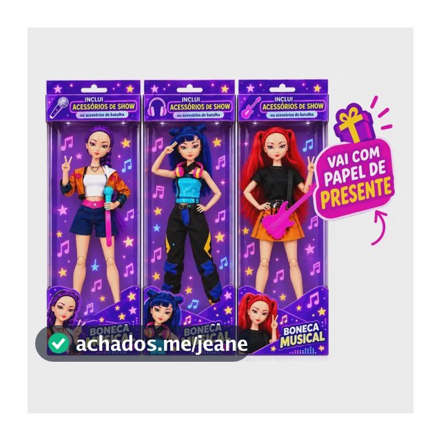 Kit 3 Bonecas Guerreiras Kpop Articuladas Musical Rumi