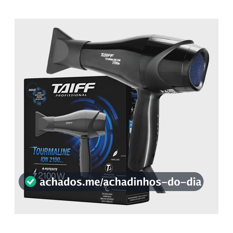 Secador Taiff Profissional Tourmaline Ion Cerâmica - 110v Preto