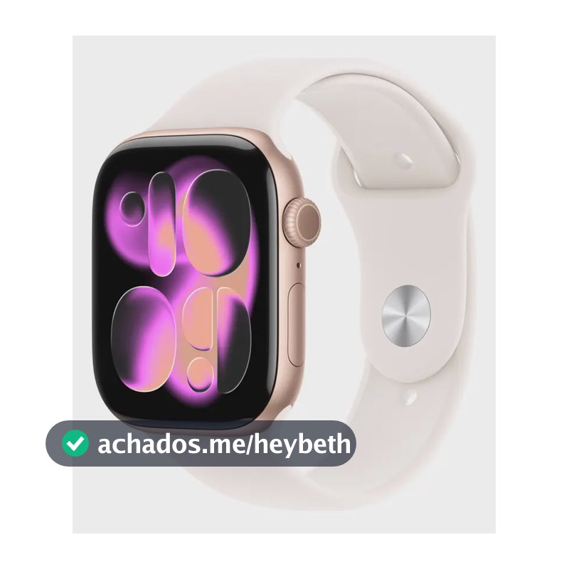 Apple Watch Series 11 GPS + Cellular - Caixa dourada de titânio – 46 mm - Pulseira esportiva blush-clara – M/G - Distribuidor Autorizado