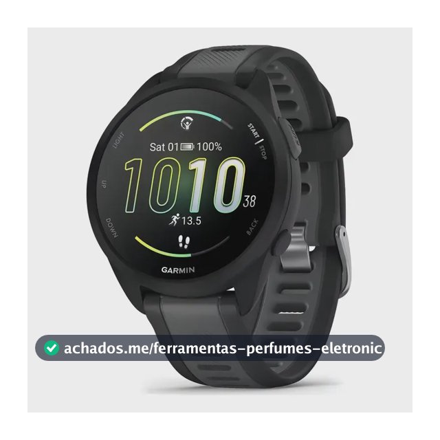 Relógio Garmin Forerunner 165 Basic Amoled Preto Desenho da pulseira Mesh