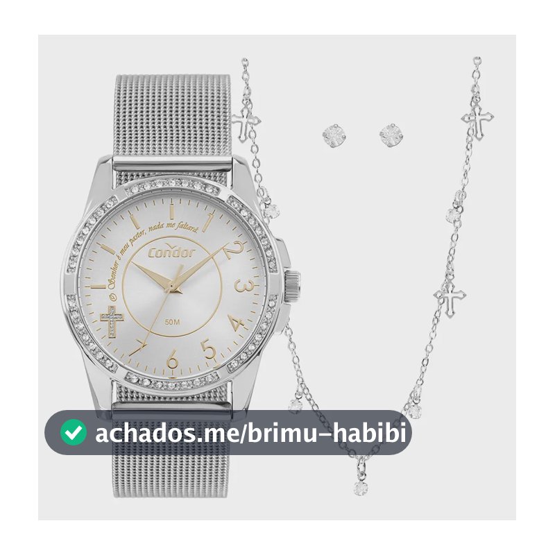 Kit Relógio Condor Aço Prata Modelo CO2035NTXK4K Feminino