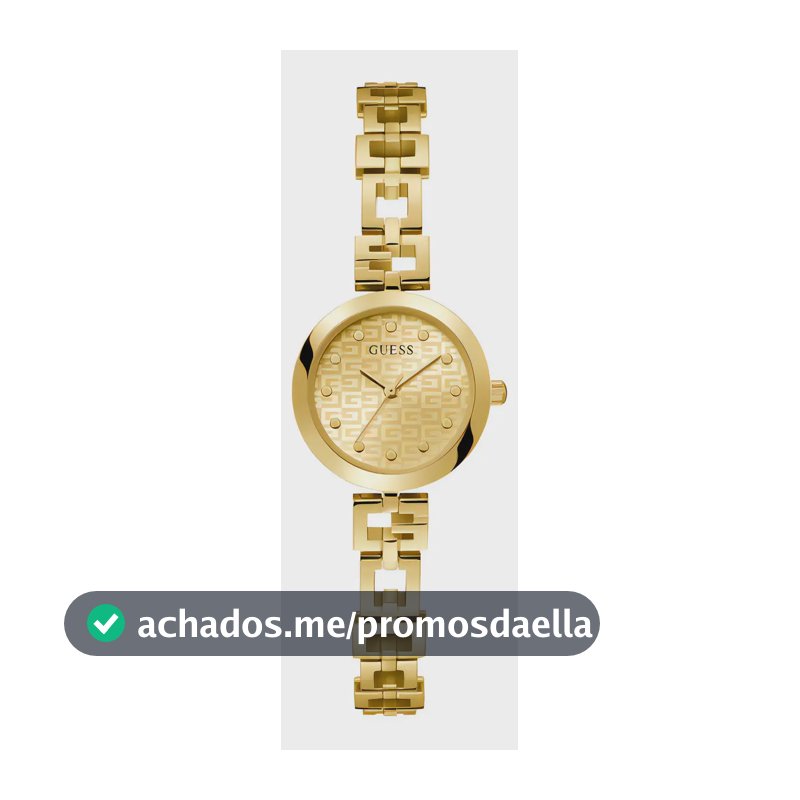 Vestido feminino casual feminino Guess, relógio esportivo, pulseira, cor dourada