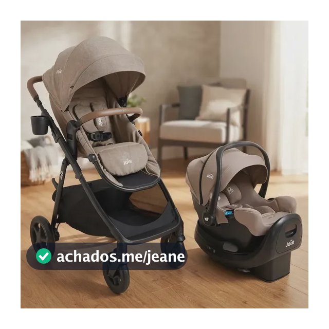 Carrinho de Bebê Joie Ginger LX Travel System com Bebê Conforto, Base, Função Moisés, Assento Reversível e Adaptadores