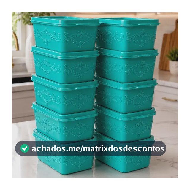 10 Marmita Pote Fitness Micro-ondas Freezer 1litro- Oliplast Ciano