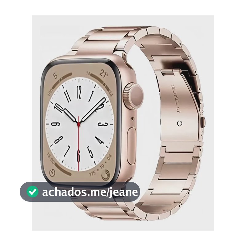 Pulseira De Aço Inoxidável Para Apple Watch 11 10 42/46/49mm Ouro Rosa 38/40/41mm/42mms12/s11/s10