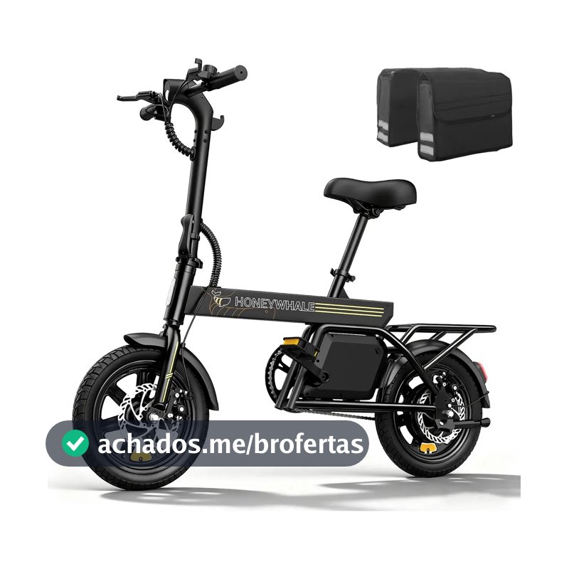 Honeywhale B20 Bicicleta Elétrica, 440w-35km-25km/h-120kg, Scooter Motor-ebike-adulto-bike-autonomia-velocidade Máxima-carga-honey Whale-fat-dobravel, 14 Aro, Freios A Disco Dianteiros E Traseiros