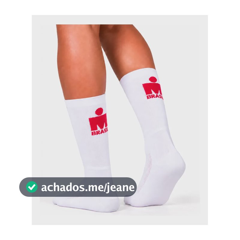 Meia Cano Alto Ironman Red Feminina Branca 34 Ao 38
