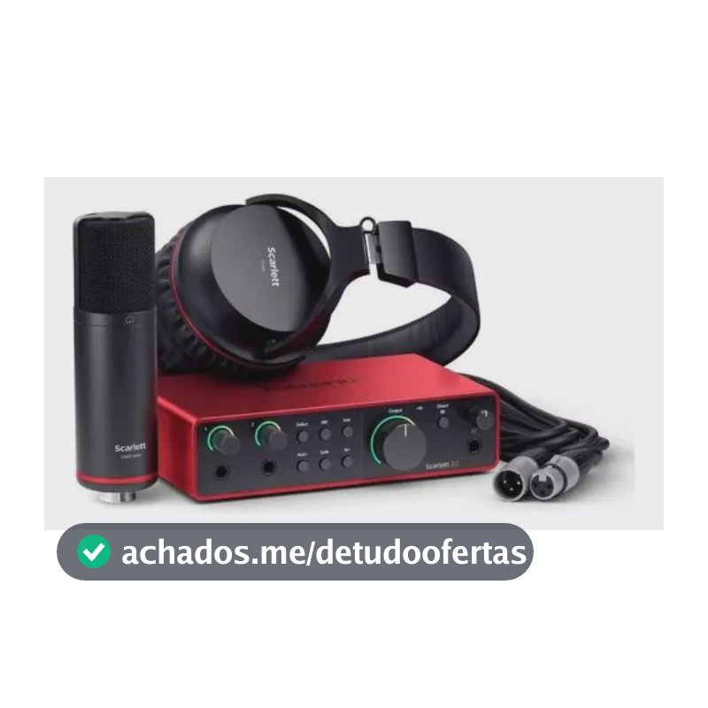 Kit Interface Audio Focusrite Scarlett 2i2 Studio 4th Gen Cor Vermelho