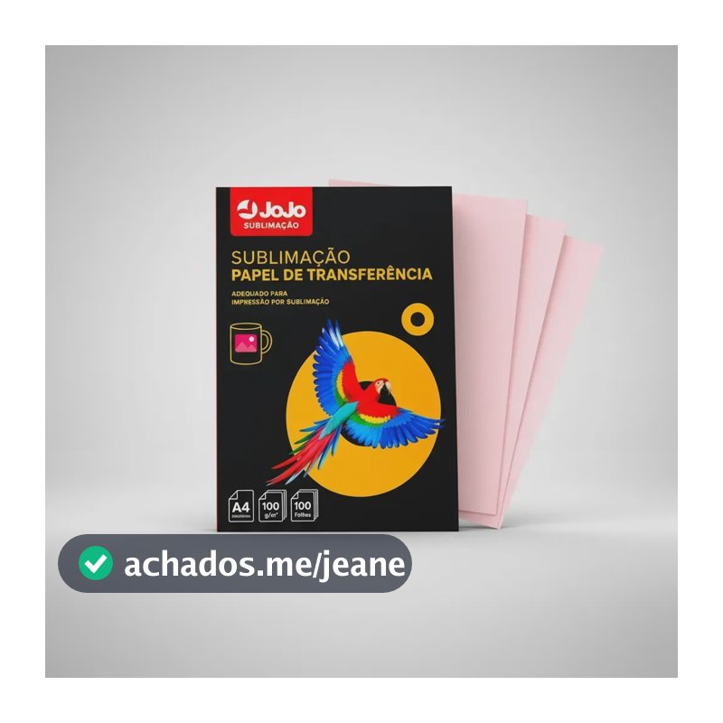 Papel Sublimático Jojo A4 100g 100 Folhas Resinado Rosa