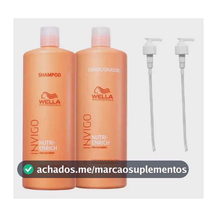 Kit Wella Invigo Nutri Enrich Shampoo 1000ml + Cond 1000ml