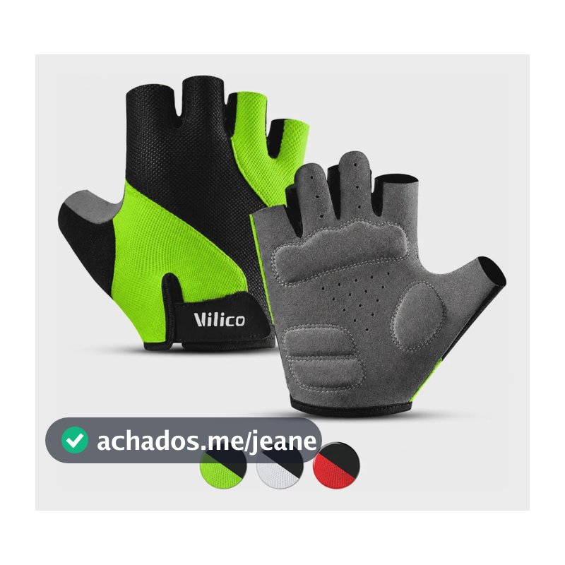 Luva Ciclismo Ciclistas Bike Bicicleta Speed Mtb Meio Dedo Verde Gg