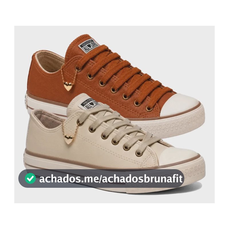 Kit 2 Tênis Feminino Vulc Star Cano Baixo Couro Casual Areia + Caramelo 37,0 Br