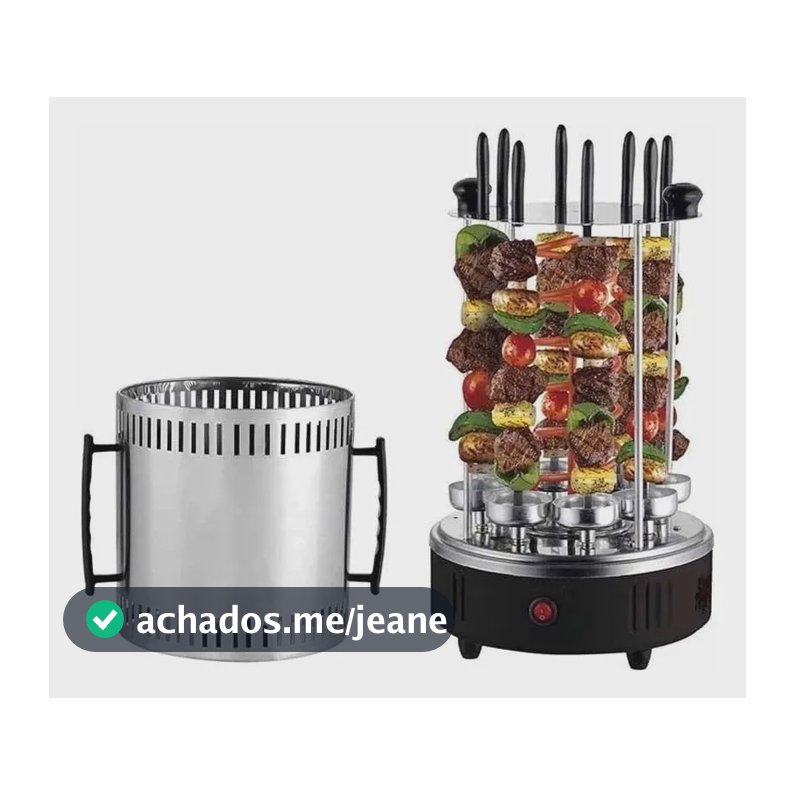 Churrasqueira Elétrica Giratório 8 Espetinhos Gourmet 220v 220v