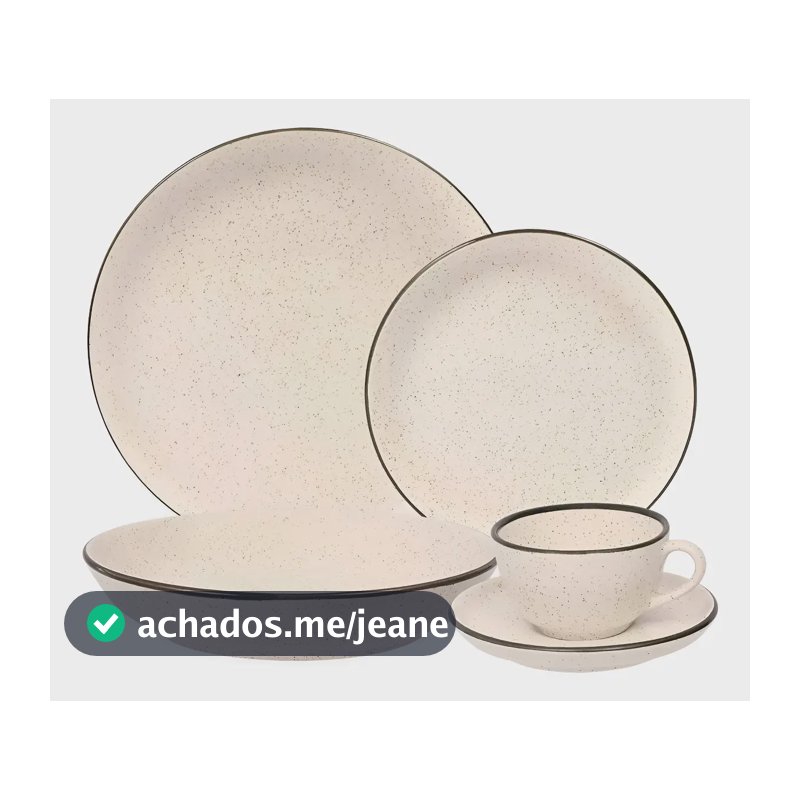 Aparelho De Jantar E Chá 30 Peças Oxford Flat Duna Areia Liso