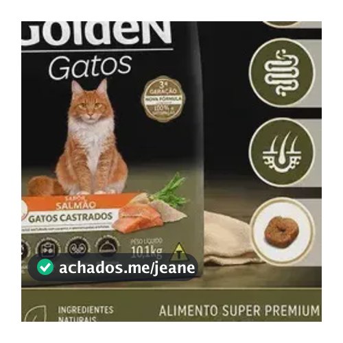 Golden Premium Especial Golden Gatos Adultos Castrados Salmão Seca 10kg