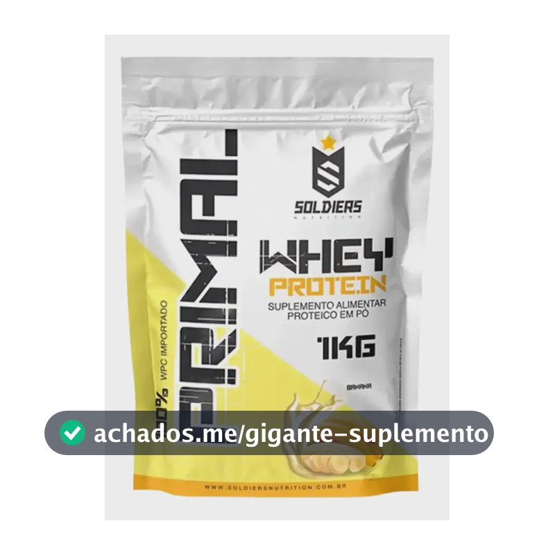 Whey Protein Primal 1kg Soldiers Nutrition Sabor Banana