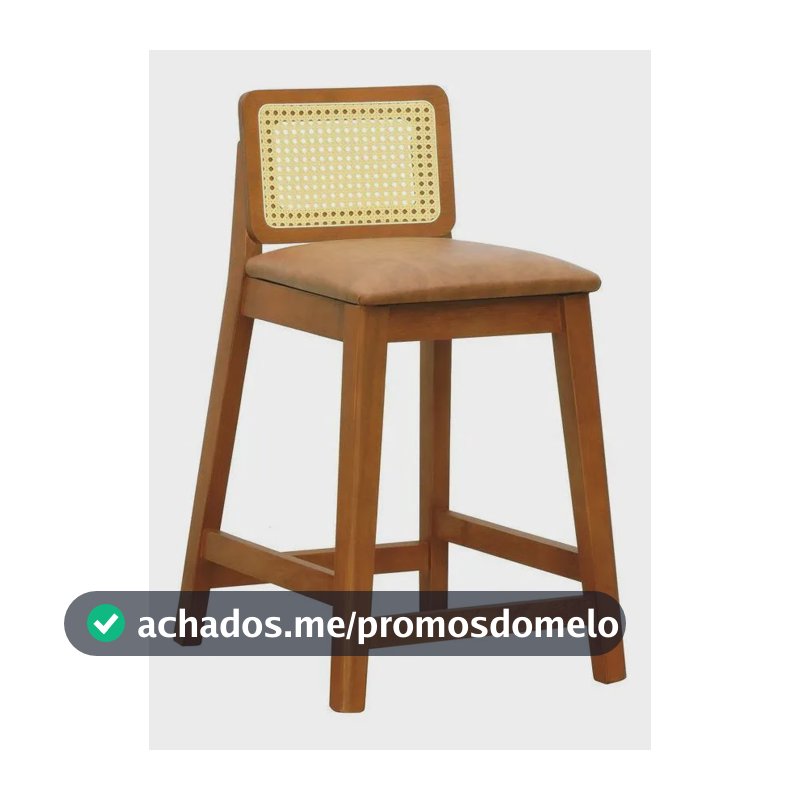 Banqueta Média Gabi Amêndoa Marrom Mescla Decorise Marrom