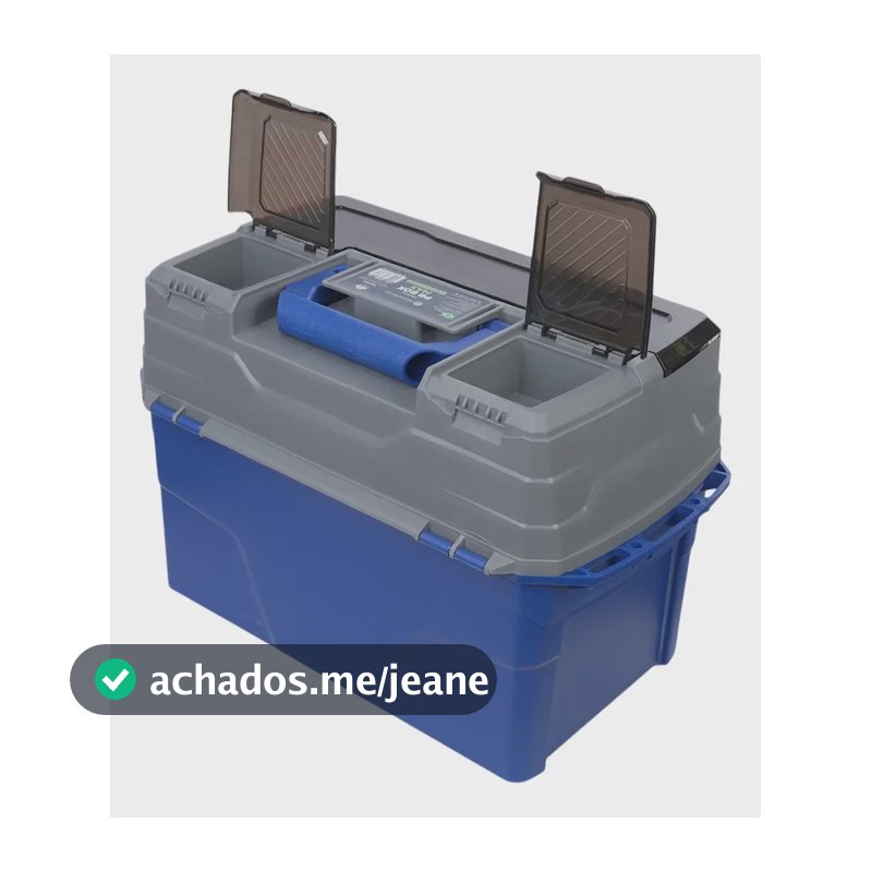 Maleta De Pesca Box Max 3 Bandejas Articuladas cor azul Pesca Brasil