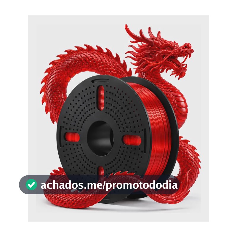 Filamentos Impressora 3d Print Pulse 1 Kg Pet G 1.75mm Core Vermelho Translúcido