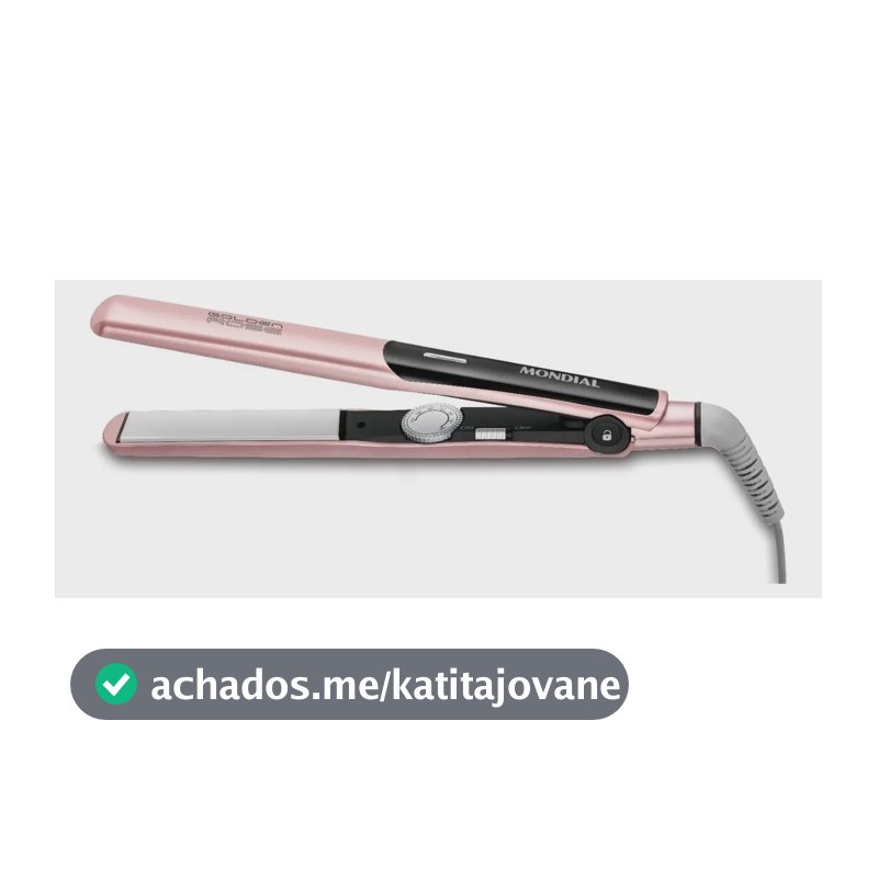 Prancha Alisadora Mondial Golden Rose/Preto Bivolt P-20