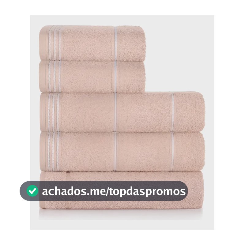 Jogo De Toalhas Altenburg Striscia 5 Peças Rosa 100 Algodão Delicacy