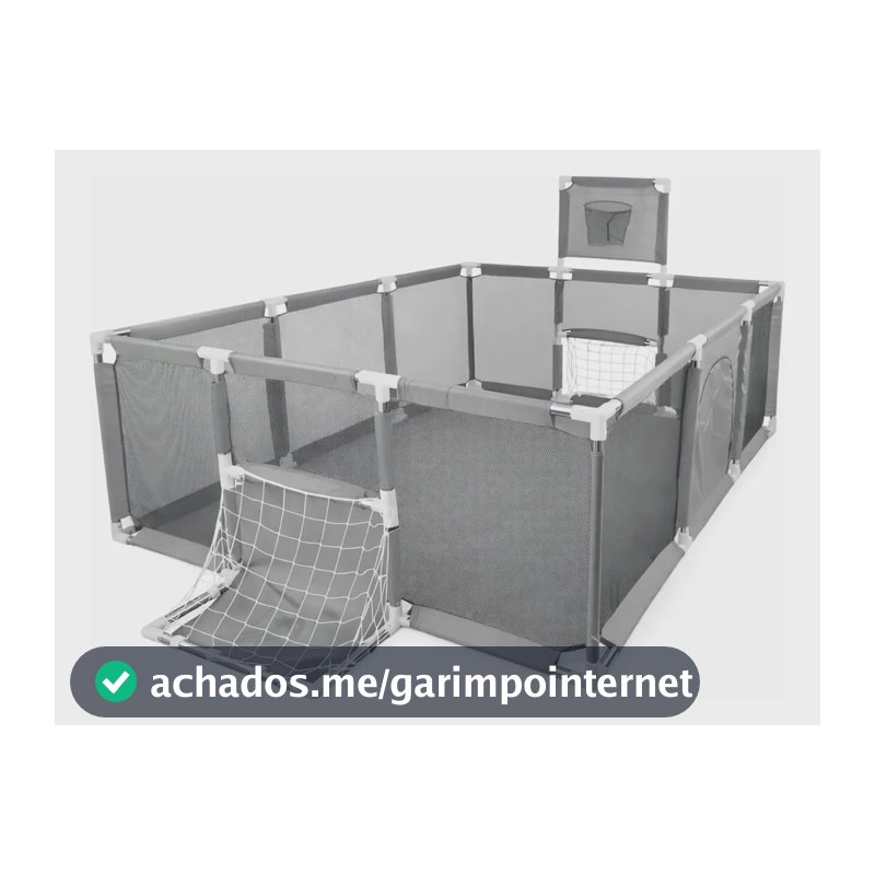 Cercadinho Bebê Infantil Chiqueirinho Grande Criança Baby Bear Cinza