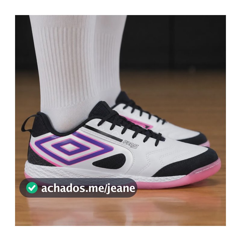 Tenis Chuteira De Futsal Futebol De Quadra Pro 5 Bump Umbro Branco-preto-roxo 40 Br