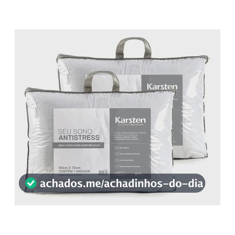 Kit 2 Travesseiros Antialérgico 50x70cm Hotelaria Karsten