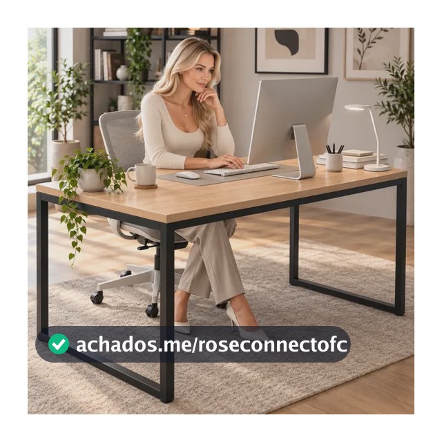 Mesa Escritório Industrial 150x60 Reforçada Pés De Aço Carvalho Claro