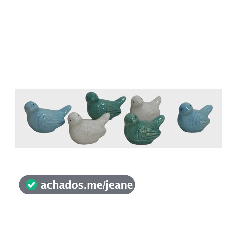 Kit 6 Passarinhos Bibelot Em Porcelana Pardal Pássaros Coloridos