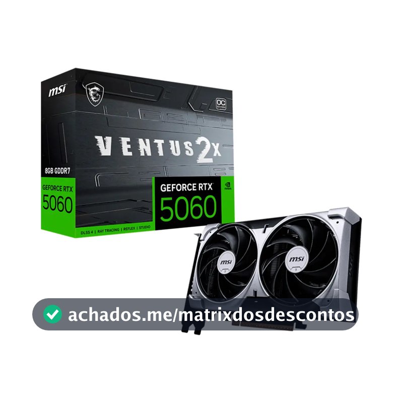 Placa De Vídeo Msi Geforce Rtx 5060 8gb Ventus 2x Oc Edition