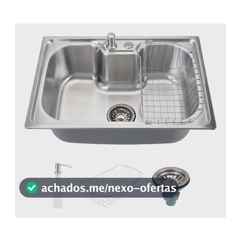 Cuba Gourmet para Cozinha com Acessórios Aço Inox 201 60x42cm Carajás Pingoo.casa - Prata