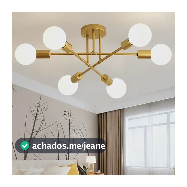 Luminária Lustre Teto Moderno Para Sala Quarto 6 Cabeças