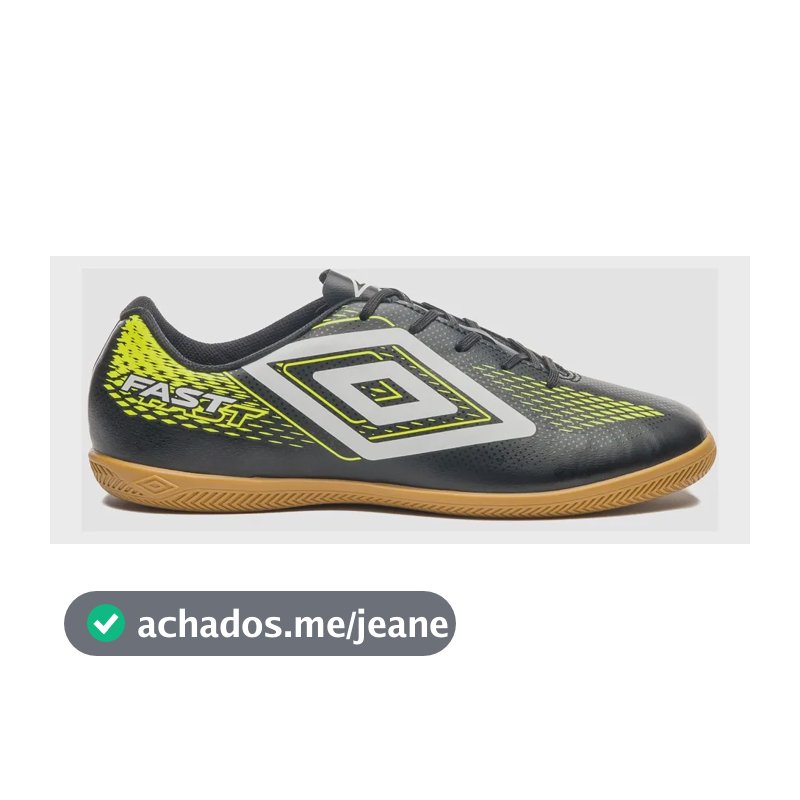 Chuteira Futsal Fast Ii Umbro Preto/branco/limao 41 Br