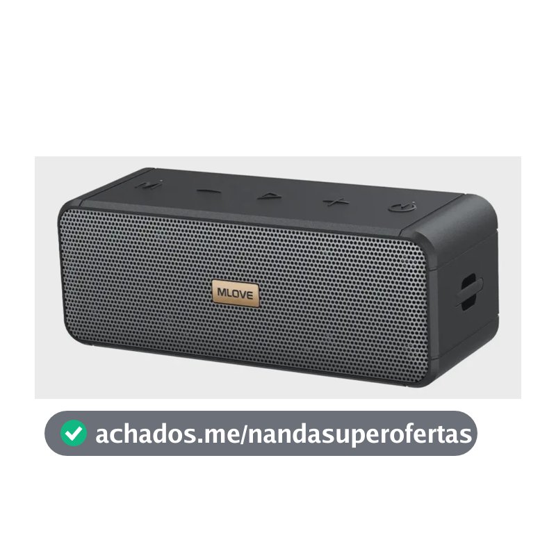 Caixa De Som Bluetooth Mlove S203 Portátil Potente Tws Ip67 Preto