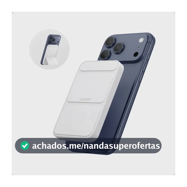 Carregador Portátil Indução 5000mah Power Bank Anker Maggo Magnético Magsafe Para Apple iPhone 17/16/15/14/13/12 Series, Bateria Externa Sem Fio Carga Rápida 7.5W, Cor Branco