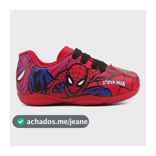 Tênis Futsal Bebê H-aranha Vermelho  Do 18 Ao 25