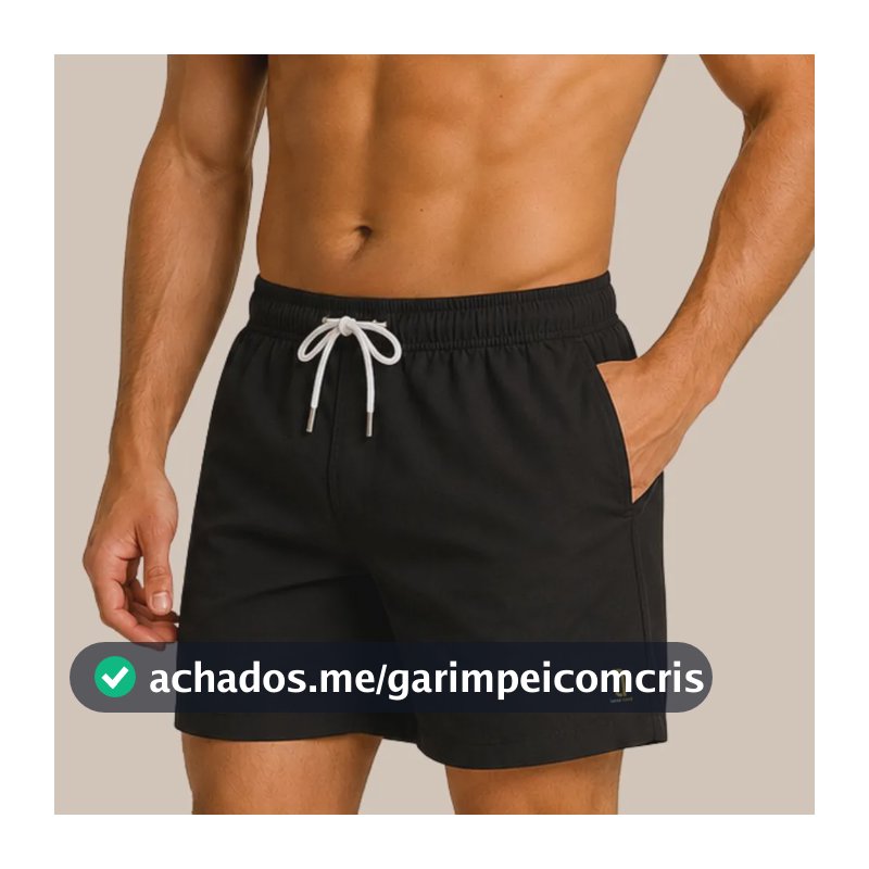 Short Masculino Neon Bermuda Praia Mauricinho Jr Rf. 001 Preto G