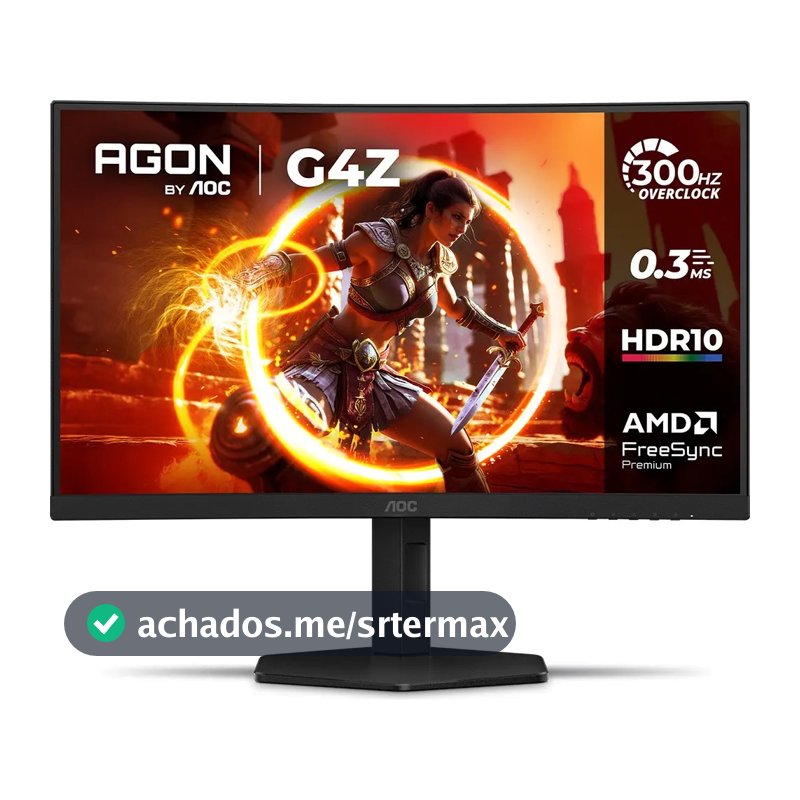 Monitor Gamer Curvo AOC AGON G4Z 27" 300Hz 0,3ms HDR10 Base Ajustável C27G4Z/P Preto
