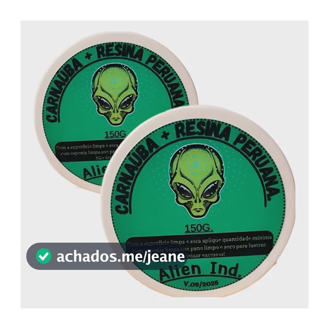Kit 2 Ceras Alien Polimento Queimado Riscos Carnaúba 120g