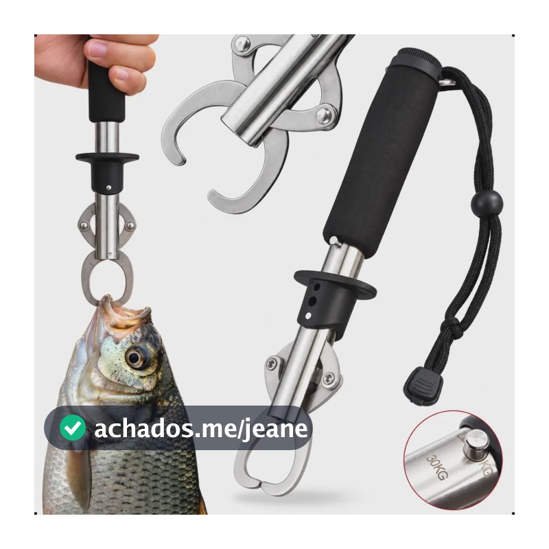 Alicate Pega Peixe Inox Com Balança Integrada 30kg Pesca Pro Preto