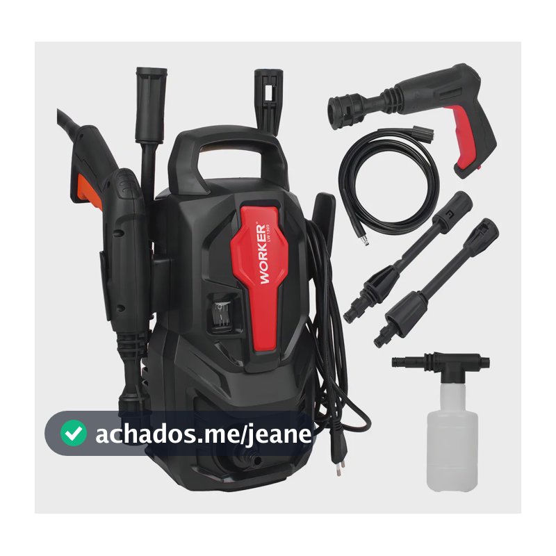 Lavadora De Alta Pressão Potente 1305lbs Kit Shampoo Worker