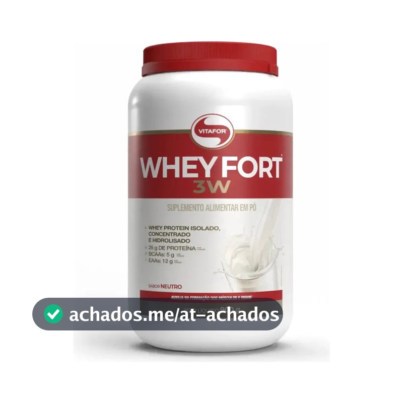 Whey protein Vitafor Fort 3W 900g em pó Sem sabor x 900g