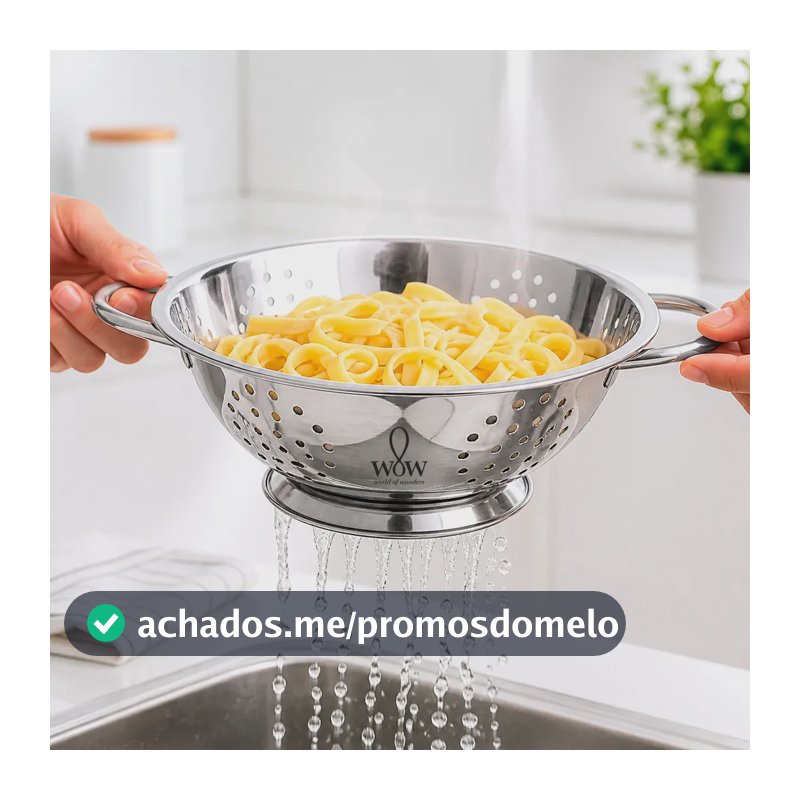 Escorredor De Macarrão Inox Lavador De Arroz Wow World Of Wonders