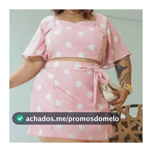 Conjunto Feminino Estampado Cropeed E Shorts Saia Plus Saize