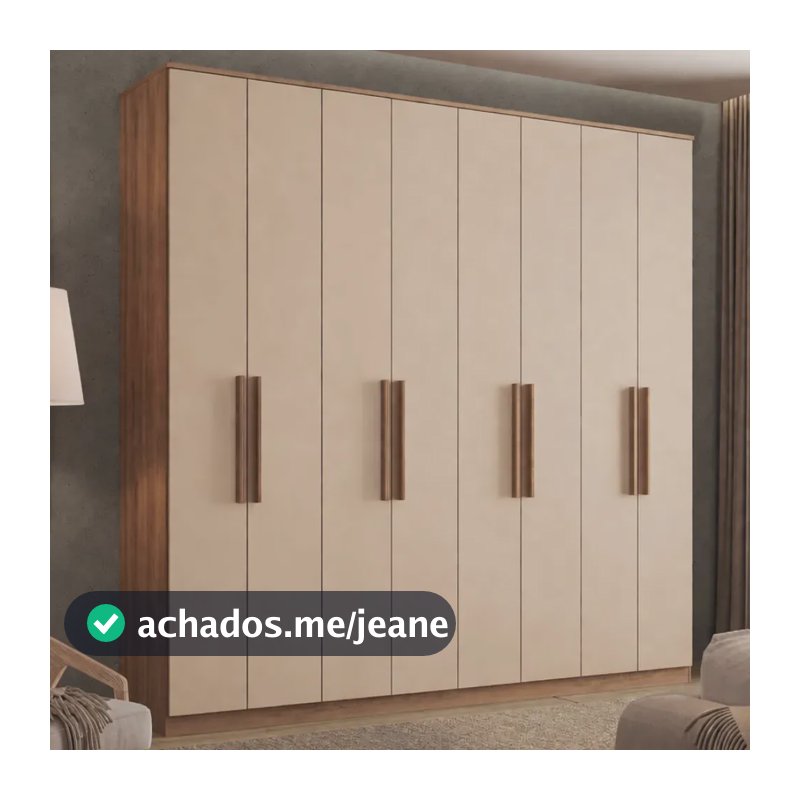 Guarda Roupa Casal Austin Carraro 8 Portas 4 Gavetas Freijó Off White