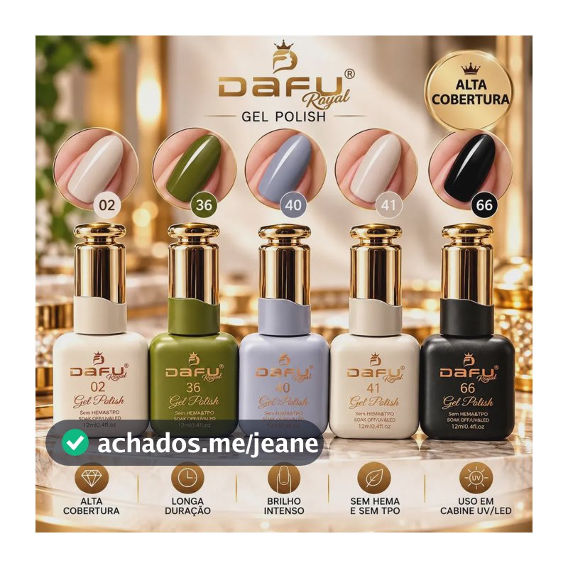 Dafu Kit 5 Esmalte Gel Coleção Infinito Glow Cores Claras Nude Rosa E Claros