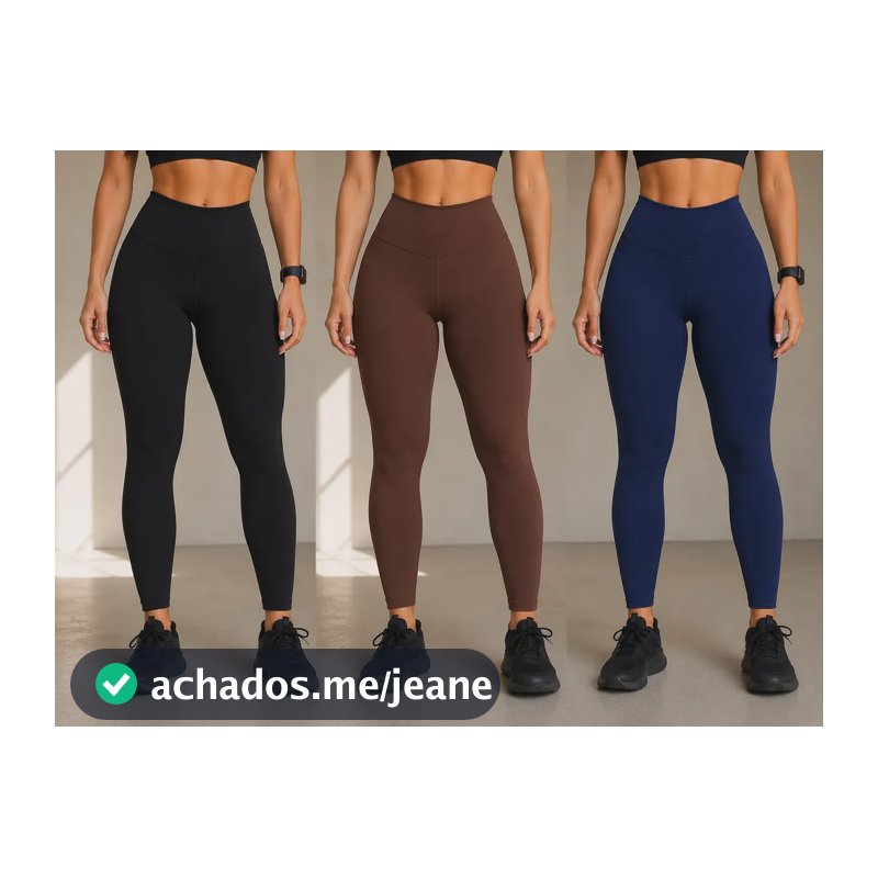 Kit 3 Calças Legging Modeladora Sem Transparência Academia Multicolorido G